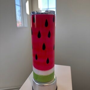20oz Skinny Tumbler Watermelon Design